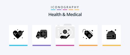Ilustración de Health And Medical Glyph 5 Icon Pack Including . medical. sign. cream. sign. Creative Icons Design - Imagen libre de derechos