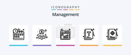 Téléchargez les illustrations : Management Line 5 Icon Pack Including target. management. management. focus. management. Creative Icons Design - en licence libre de droit