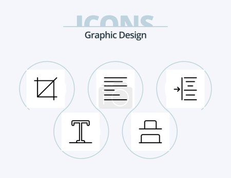 Ilustración de Design Line Icon Pack 5 Icon Design. . . layers. right. align - Imagen libre de derechos