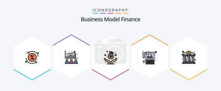 Illustration for Finance 25 FilledLine icon pack including statements. financial. stock. accounting. venture - Royalty Free Image