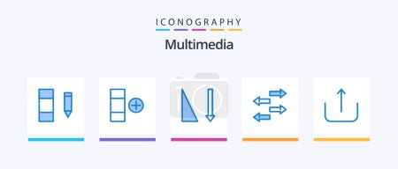 Illustration for Multimedia Blue 5 Icon Pack Including . sorting. upload. multimedia. Creative Icons Design - Royalty Free Image