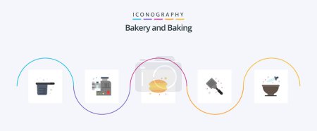 Ilustración de Baking Flat 5 Icon Pack Including spatula. cooking. meat mixer. baking. food - Imagen libre de derechos