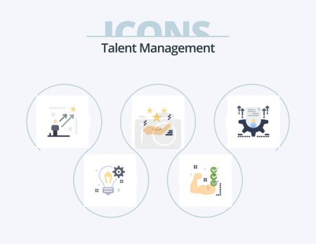 Ilustración de Talent Management Flat Icon Pack 5 Icon Design. star. hand. routine. success. star - Imagen libre de derechos