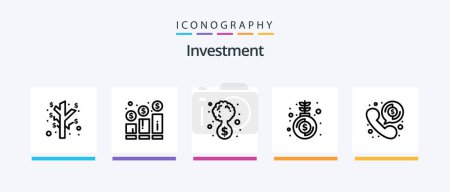 Ilustración de Investment Line 5 Icon Pack Including money. investment. money. increase. money. Creative Icons Design - Imagen libre de derechos
