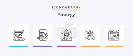 Illustration for Strategy Line 5 Icon Pack Including mobile. puzzle. navigation. creative. plan. Creative Icons Design - Royalty Free Image