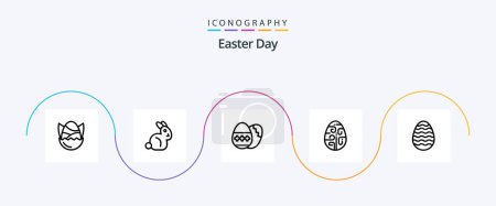 Téléchargez les illustrations : Easter Line 5 Icon Pack Including decoration. egg. easter egg. easter. celebration - en licence libre de droit