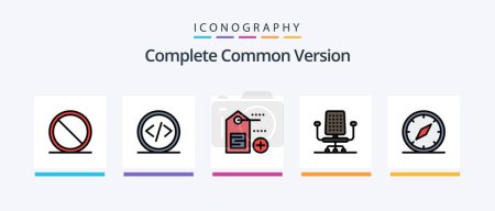 Illustration for Complete Common Version Line Filled 5 Icon Pack Including education. college. chair. fashion. cap. Creative Icons Design - Royalty Free Image