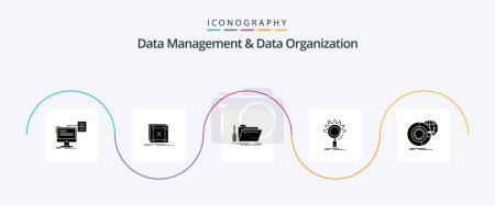 Illustration for Data Management And Data Organization Glyph 5 Icon Pack Including optimization. seo. problem. service. repair - Royalty Free Image