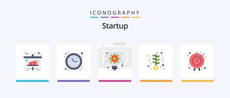 Ilustración de Startup Flat 5 Icon Pack Including goal. money. generation. startup. growth. Creative Icons Design - Imagen libre de derechos