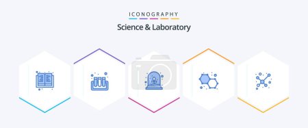 Illustration for Science 25 Blue icon pack including . . plant. science. atom - Royalty Free Image