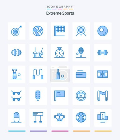 Illustration for Creative Sport 25 Blue icon pack  Such As sabre. sports. sports. dumbbell. outline - Royalty Free Image