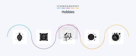 Illustration for Hobbies Glyph 5 Icon Pack Including hobbies. craft. hobbies. art. fashion - Royalty Free Image