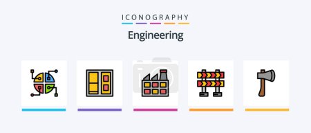 Illustration for Engineering Line Filled 5 Icon Pack Including construction. axe tool. tape. axe. ax. Creative Icons Design - Royalty Free Image