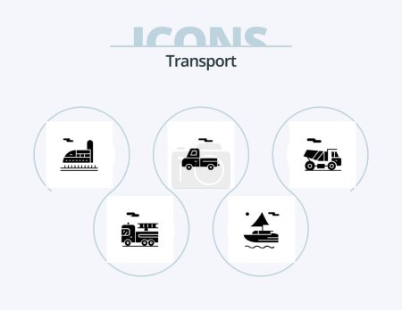 Illustration for Transport Glyph Icon Pack 5 Icon Design. . transport. - Royalty Free Image