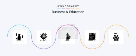 Ilustración de Business And Education Glyph 5 Icon Pack Including business. contract. world wide. success. horse - Imagen libre de derechos