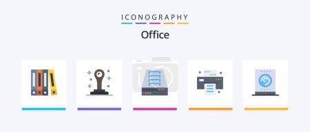 Illustration for Office Flat 5 Icon Pack Including . tablet. office. streaming. office. Creative Icons Design - Royalty Free Image