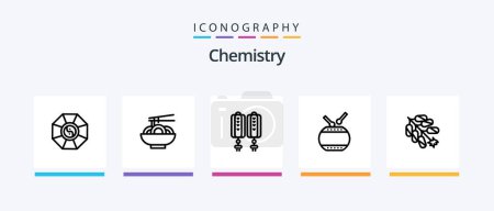 Ilustración de Chemistry Line 5 Icon Pack Including laboratory. chemical. chemistry. laboratory. chemical. Creative Icons Design - Imagen libre de derechos