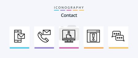 Illustration for Contact Line 5 Icon Pack Including contact us. communication. contact us. letter. email. Creative Icons Design - Royalty Free Image