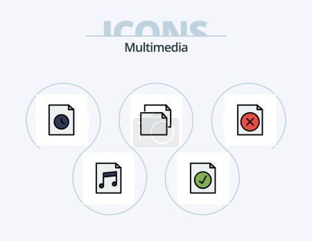 Ilustración de Multimedia Line Filled Icon Pack 5 Icon Design. . . mac. mac. app - Imagen libre de derechos