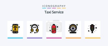 Illustration for Taxi Service Line Filled 5 Icon Pack Including . sign. route. navigation. traffic. Creative Icons Design - Royalty Free Image