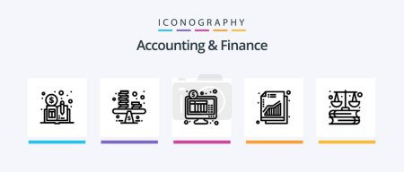 Téléchargez les illustrations : Accounting And Finance Line 5 Icon Pack Including card. finance. accountant. calculator. accounting. Creative Icons Design - en licence libre de droit