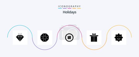 Illustration for Holidays Glyph 5 Icon Pack Including . holidays. - Royalty Free Image
