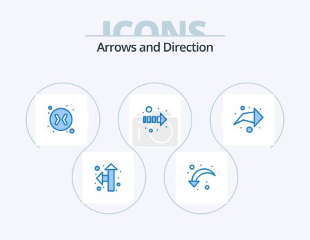 Téléchargez les illustrations : Arrow Blue Icon Pack 5 Icon Design. . direction. change arrows. right. right - en licence libre de droit