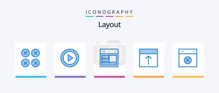Ilustración de Layout Blue 5 Icon Pack Including layout. cancel. web. page. interface. Creative Icons Design - Imagen libre de derechos