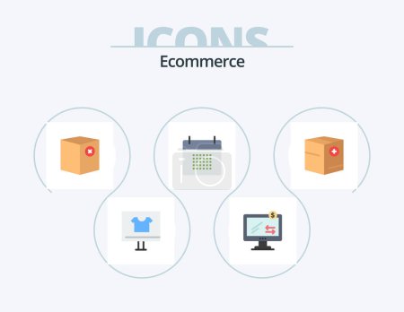 Illustration for Ecommerce Flat Icon Pack 5 Icon Design. event. calendar. shopping. appointment. no - Royalty Free Image