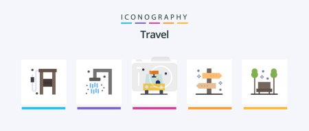 Téléchargez les illustrations : Travel Flat 5 Icon Pack Including way. tag. car. map. taxi. Creative Icons Design - en licence libre de droit