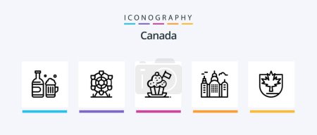 Illustration for Canada Line 5 Icon Pack Including cell. canada. canada. house. canada. Creative Icons Design - Royalty Free Image