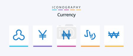 Illustration for Currency Blue 5 Icon Pack Including . nigeria. money. won. Creative Icons Design - Royalty Free Image