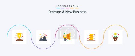 Illustration for Startups And New Business Flat 5 Icon Pack Including payment. grow. marketing. finance. coins - Royalty Free Image