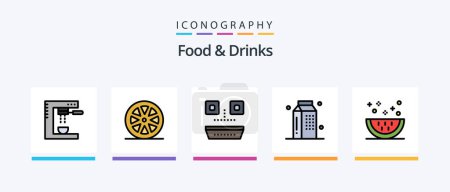 Ilustración de Food and Drinks Line Filled 5 Icon Pack Including bar. forbidden. food. food. drink. Creative Icons Design - Imagen libre de derechos
