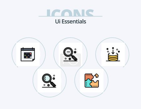 Téléchargez les illustrations : Ui Essentials Line Filled Icon Pack 5 Icon Design. reload. browser. time. usability. prototype - en licence libre de droit
