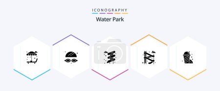 Ilustración de Water Park 25 Glyph icon pack including . park. - Imagen libre de derechos