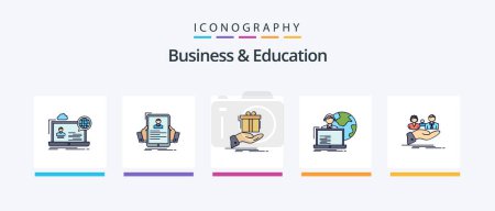 Ilustración de Business And Education Line Filled 5 Icon Pack Including target. success. literature. clipboard. expertise. Creative Icons Design - Imagen libre de derechos