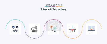 Illustration for Science And Technology Flat 5 Icon Pack Including science. laboratory. microscope. machine learning. deep learning - Royalty Free Image