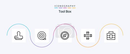 Illustration for Tools Line 5 Icon Pack Including . tool. tools - Royalty Free Image