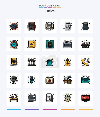 Illustration for Creative Office 25 Line FIlled icon pack  Such As banking. accounting. wardrobe. notepad. document - Royalty Free Image