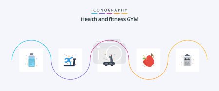 Illustration for Gym Flat 5 Icon Pack Including . task. gym. notepad. list - Royalty Free Image