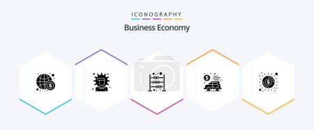 Ilustración de Economy 25 Glyph icon pack including economy. money. abacus. economy. banking - Imagen libre de derechos