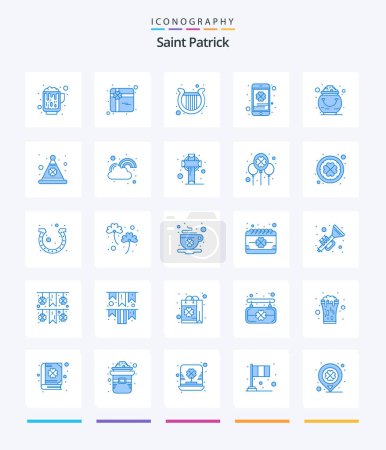 Ilustración de Creative Saint Patrick 25 Blue icon pack  Such As luck. fortune. ireland. saint. mobile - Imagen libre de derechos