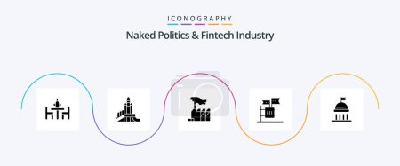 Téléchargez les illustrations : Naked Politics And Fintech Industry Glyph 5 Icon Pack Including election. ballot. playground. lobbying. domination - en licence libre de droit