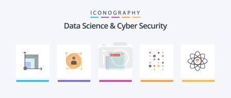 Illustration for Data Science And Cyber Security Flat 5 Icon Pack Including data scince. data. news. scince. data. Creative Icons Design - Royalty Free Image