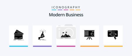 Illustration for Modern Business Glyph 5 Icon Pack Including business. achievement. bag. savings. debt. Creative Icons Design - Royalty Free Image