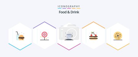 Ilustración de Food And Drink 25 Flat icon pack including drink. drink. lollipop. food. - Imagen libre de derechos