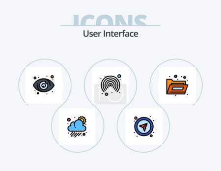 Illustration for User Interface Line Filled Icon Pack 5 Icon Design. . protect. cloudy. online. mail - Royalty Free Image