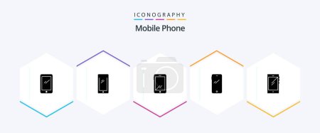 Illustration for Mobile Phone 25 Glyph icon pack including . - Royalty Free Image