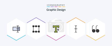 Ilustración de Design 25 FilledLine icon pack including . write. . open - Imagen libre de derechos